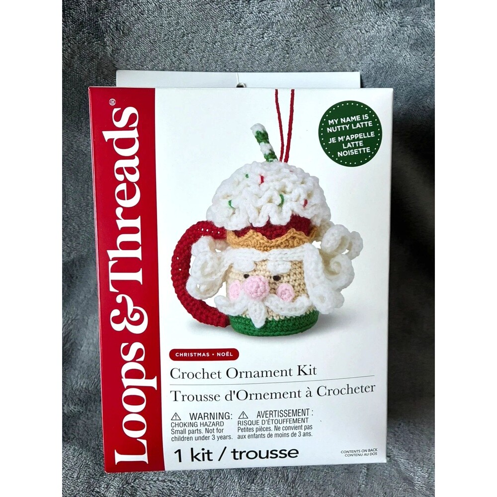 Loops & Threads Crochet Ornament Kit Nutty Latte Christmas DIY NEW